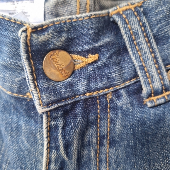 Carhartt Mens Relaxed Fit Jeans Medium Wash Zip/Button Closure Size 32x30 - Picture 4 of 8